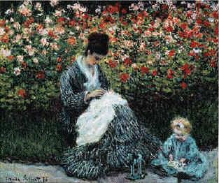 Claude Monet Camille Monet and a Child in the Artist s Garden in Argenteuil Norge oil painting art